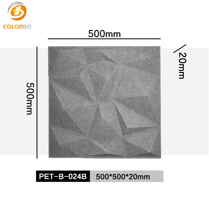 PET-B-024B Recycled 3D Polyester Fiber Acoustic Tiles For Wall