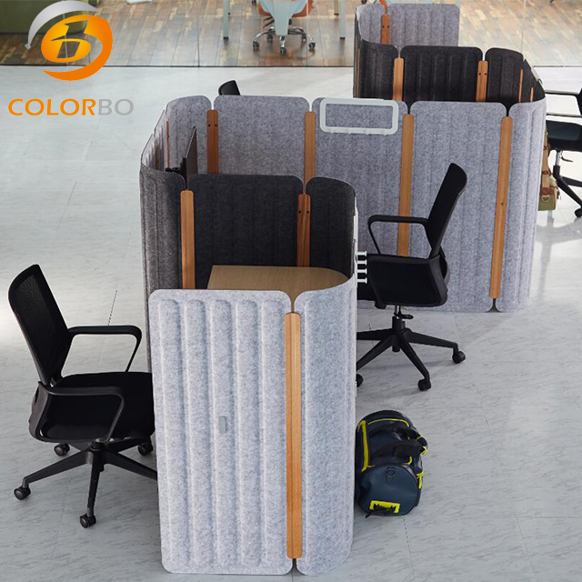 PET-WS-05P Fireproof and Sound Absorption Polyester Fiber Material Office Workstation